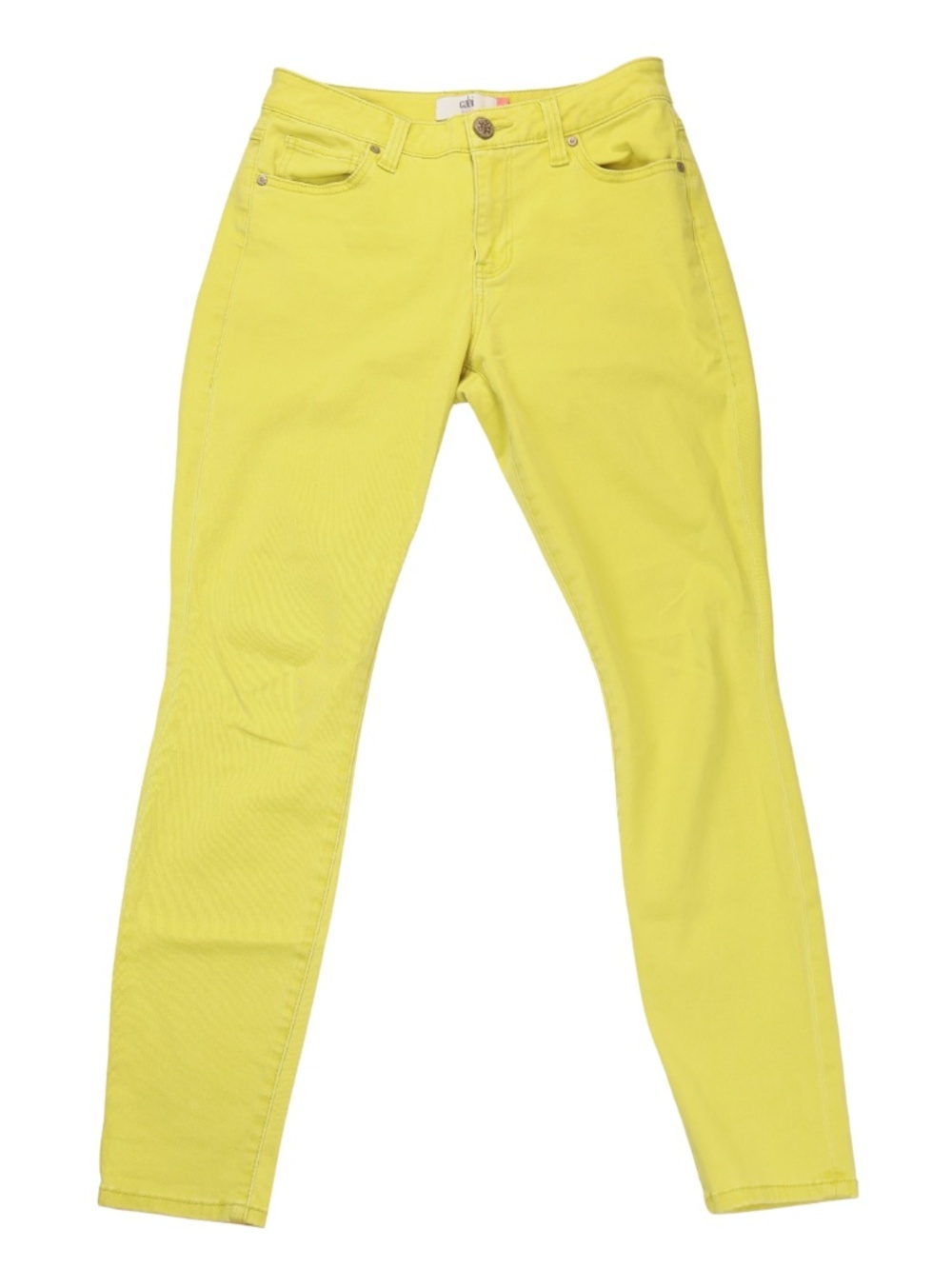 Cabi Yellow Skinny Jeans Size 8 Bright Stretch Denim Mid Rise Ankle